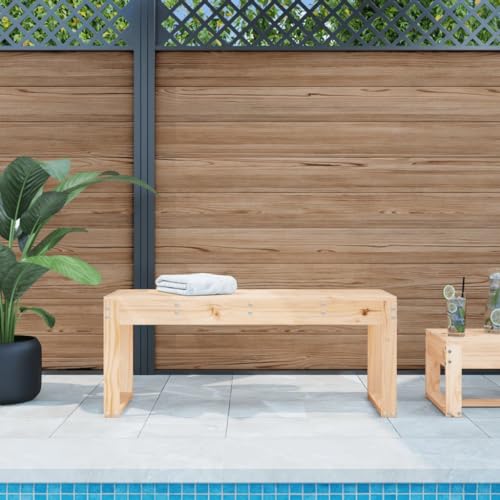 Qnhdfrt Gartenbank aus Massivholz Kiefer 110x38x45 cm Sitzbank Outdoor für Garten Terrasse Balkon mit Latten-Design von Qnhdfrt