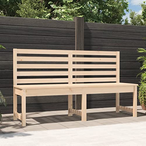 Qnhdfrt Gartenbank aus Massivholz Kiefer Outdoor 157,5 cm mit Rückenlehne für Garten Terrasse Balkon Sitzbank Gartenmöbel von Qnhdfrt