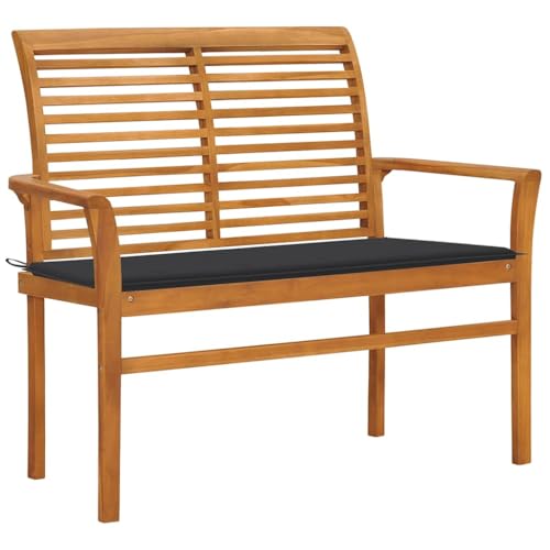 Qnhdfrt Gartenbank aus Massivholz Teak mit Anthrazit Auflage 112 cm Elegant Witterungsbeständig für Draußen Garten Balkon Terrasse Qnhdfrt Gartenbank aus Massivholz Teak mit Anthrazit Auflage 112 cm Elegant Witterungsbeständig für Draußen Garten Balkon Terrasse von Qnhdfrt