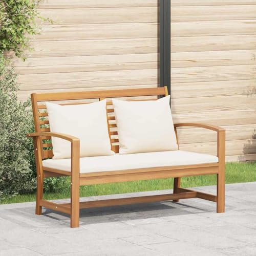 Qnhdfrt Gartenbank aus massivem Teakholz Braun 110 x 64 x 76.5 cm Wetterfeste Outdoor-Lounge für Balkon und Garten von Qnhdfrt
