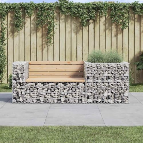 Qnhdfrt Gartenbank mit Gabione Massivholz Kiefer Outdoor Sitzbank für Garten Balkon Terrasse Kompakt Robust 192x71x65.5cm Kiefernholz Verzinkter Stahl Max 110kg Tragfähigkeit Qnhdfrt Gartenbank mit Gabione Massivholz Kiefer Outdoor Sitzbank für Garten Balkon Terrasse Kompakt Robust 192x71x65.5cm Kiefernholz Verzinkter Stahl Max 110kg Tragfähigkeit von Qnhdfrt