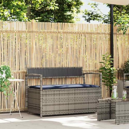 Qnhdfrt Gartenbank mit Stauraum und Kissen Grau PE Rattan Outdoor Sitzbank für Balkon Garten Terrasse – Robuste Aufbewahrung und Komfort Qnhdfrt Gartenbank mit Stauraum und Kissen Grau PE Rattan Outdoor Sitzbank für Balkon Garten Terrasse – Robuste Aufbewahrung und Komfort von Qnhdfrt
