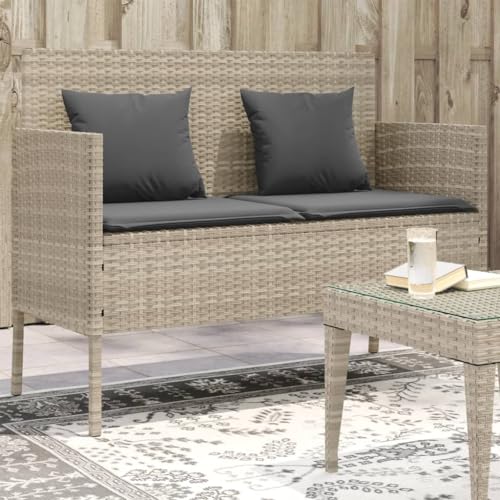 Qnhdfrt Gartenbank mit Stauraum und Kissen Hellgrau PE Rattan Outdoor Sitzbank für Garten Balkon Terrasse Qnhdfrt Gartenbank mit Stauraum und Kissen Hellgrau PE Rattan Outdoor Sitzbank für Garten Balkon Terrasse von Qnhdfrt