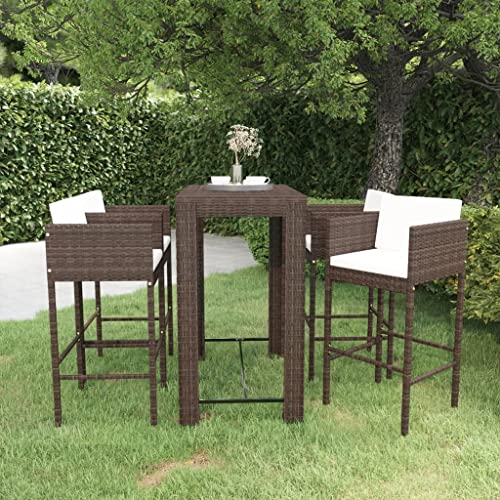 Qnhdfrt Gartenbar Set 4 TLG Braun mit Kissen PE Rattan 100 x 60 5 x 110 5 cm für Terrasse Balkon und Garten Qnhdfrt Gartenbar Set 4 TLG Braun mit Kissen PE Rattan 100 x 60 5 x 110 5 cm für Terrasse Balkon und Garten von Qnhdfrt