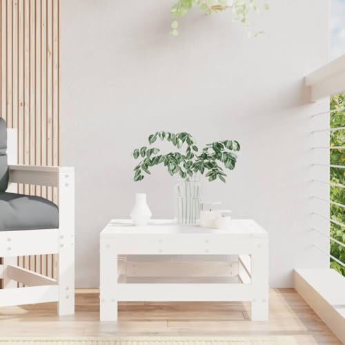 Qnhdfrt Gartenhocker aus massivem Kiefernholz weiß Latten-Design Outdoor Hocker für Garten Terrasse Balkon robuste Lounge Möbel Qnhdfrt Gartenhocker aus massivem Kiefernholz weiß Latten-Design Outdoor Hocker für Garten Terrasse Balkon robuste Lounge Möbel von Qnhdfrt
