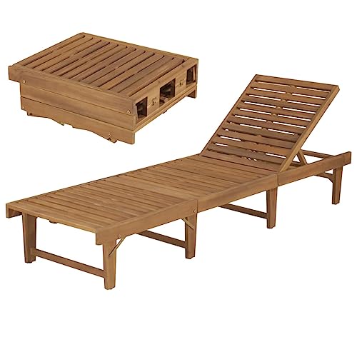 Qnhdfrt Gartenliege aus Akazien-Massivholz Klappbar mit Verstellbarer Rückenlehne Wetterfest und Robust für Strand, Garten und Balkon Qnhdfrt Gartenliege aus Akazien-Massivholz Klappbar mit Verstellbarer Rückenlehne Wetterfest und Robust für Strand, Garten und Balkon von Qnhdfrt
