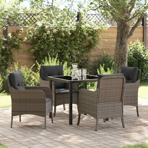 Qnhdfrt Gartenmöbel Set 5tlg. 80x80 cm Poly-Rattan Tisch & Stühle in Grau mit abnehmbaren Kissen Modernes Design & Langlebigkeit für Balkon Terrasse und Garten Qnhdfrt Gartenmöbel Set 5tlg. 80x80 cm Poly-Rattan Tisch & Stühle in Grau mit abnehmbaren Kissen Modernes Design & Langlebigkeit für Balkon Terrasse und Garten von Qnhdfrt