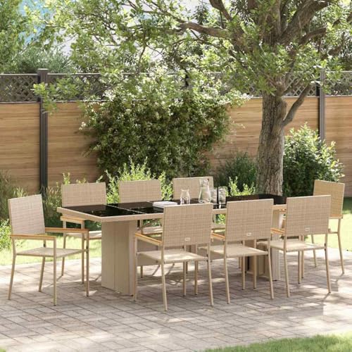Qnhdfrt Gartenmöbel Set 9 teilig Beige Poly Rattan Esstisch mit 8 Stühlen 240 x 90 cm Modernes Outdoor Sitzgruppe für Terrasse Garten und Balkon Qnhdfrt Gartenmöbel Set 9 teilig Beige Poly Rattan Esstisch mit 8 Stühlen 240 x 90 cm Modernes Outdoor Sitzgruppe für Terrasse Garten und Balkon von Qnhdfrt