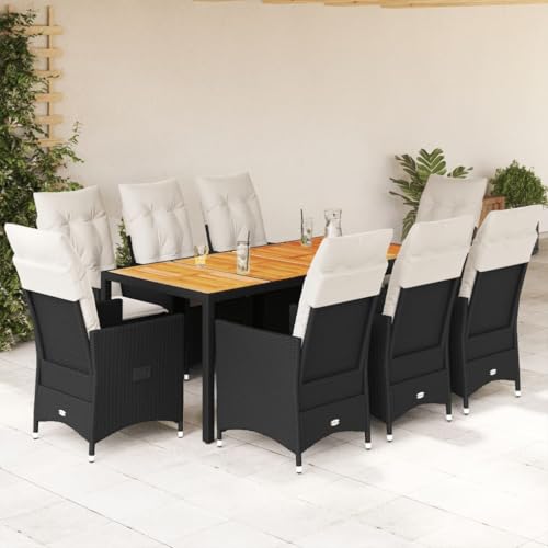 Qnhdfrt Gartenmöbel Set 9 teilig Outdoor Lounge Set mit Tisch und Stühlen aus PE Rattan und Akazienholz für Garten Terrasse Balkon Qnhdfrt Gartenmöbel Set 9 teilig Outdoor Lounge Set mit Tisch und Stühlen aus PE Rattan und Akazienholz für Garten Terrasse Balkon von Qnhdfrt