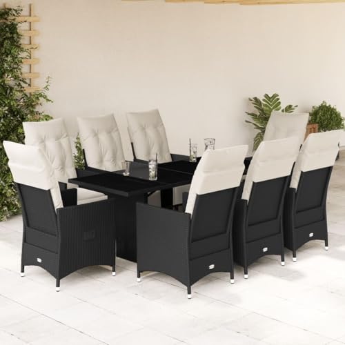 Qnhdfrt Gartenmöbel Set 9 teilig Schwarz PE Rattan mit Kissen Relaxsessel und Tisch für Garten Terrasse Balkon Outdoor Lounge Sitzgruppe Qnhdfrt Gartenmöbel Set 9 teilig Schwarz PE Rattan mit Kissen Relaxsessel und Tisch für Garten Terrasse Balkon Outdoor Lounge Sitzgruppe von Qnhdfrt