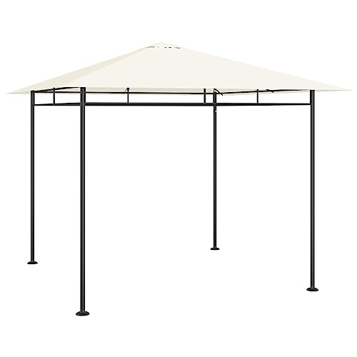 Qnhdfrt Gartenpavillon 3x3 Meter Creme Outdoor Pavillon aus Stahl mit Wasserdichtem Dach 180 g/m² für Garten Party Camping und Events von Qnhdfrt