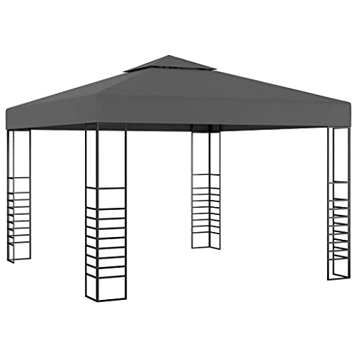 Qnhdfrt Gartenpavillon 3x3 m Anthrazit Robuster Pavillon mit UV-Schutz und wasserdichtem Dach für Garten Party Camping und Outdoor-Events von Qnhdfrt