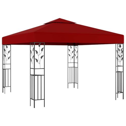 Qnhdfrt Gartenpavillon 3x3 m Weinrot Robuste Stahlkonstruktion mit Pulverbeschichtung UV-beständiges Doppeldach für Garten Grillabende und Outdoor-Events Qnhdfrt Gartenpavillon 3x3 m Weinrot Robuste Stahlkonstruktion mit Pulverbeschichtung UV-beständiges Doppeldach für Garten Grillabende und Outdoor-Events von Qnhdfrt