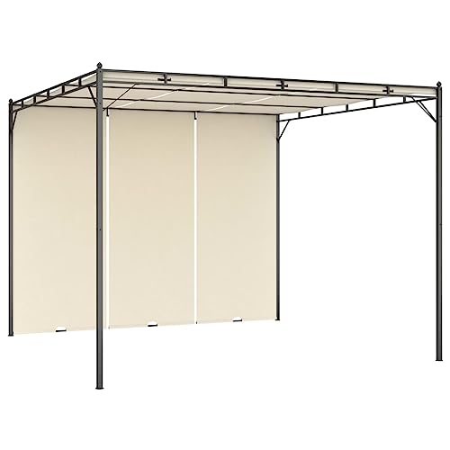 Qnhdfrt Gartenpavillon 3x3x2,25 m mit Schiebedach und Seitenvorhang Creme Robuste pulverbeschichtete Stahlkonstruktion für Garten Camping und Outdoor Events Qnhdfrt Gartenpavillon 3x3x2,25 m mit Schiebedach und Seitenvorhang Creme Robuste pulverbeschichtete Stahlkonstruktion für Garten Camping und Outdoor Events von Qnhdfrt