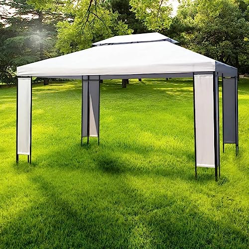 Qnhdfrt Gartenpavillon 3×4 m Weiß Schwarz 400 x 300 x 265 cm Stahlrahmen Polyesterdach UV Schutz für Grillfest Garten Party und Camping Qnhdfrt Gartenpavillon 3×4 m Weiß Schwarz 400 x 300 x 265 cm Stahlrahmen Polyesterdach UV Schutz für Grillfest Garten Party und Camping von Qnhdfrt