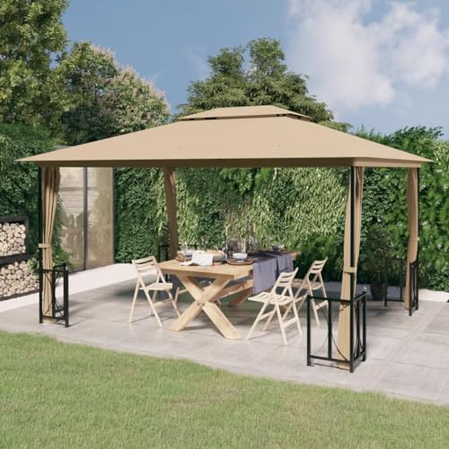 Qnhdfrt Gartenpavillon 3x4 m mit Doppeldach und Seitenwänden Taupe Robuster Pavillon aus pulverbeschichtetem Stahl für Garten Camping und Outdoor Events Qnhdfrt Gartenpavillon 3x4 m mit Doppeldach und Seitenwänden Taupe Robuster Pavillon aus pulverbeschichtetem Stahl für Garten Camping und Outdoor Events von Qnhdfrt