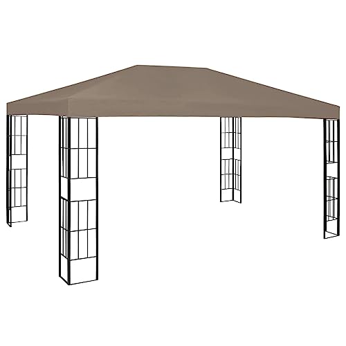 Qnhdfrt Gartenpavillon 4x3 m Taupe Großräumiger Partyzelt mit Stahlkonstruktion und Polyester-Dach Stabiler Event Shelter für Garten Grillen und Camping Qnhdfrt Gartenpavillon 4x3 m Taupe Großräumiger Partyzelt mit Stahlkonstruktion und Polyester-Dach Stabiler Event Shelter für Garten Grillen und Camping von Qnhdfrt