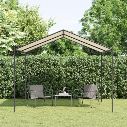 Qnhdfrt Gartenpavillon Beige 3x3 m Stahl und Stoff mit wasserdichtem Polyesterdach Robuster pulverbeschichteter Rahmen für Garten Camping und Outdoor-Events von Qnhdfrt