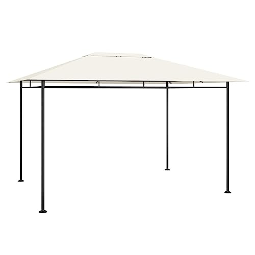 Qnhdfrt Gartenpavillon Creme 384 x 281 x 270 cm Stahlkonstruktion mit wasserdichtem Polyesterdach 180 g/m² für Outdoor-Partys Camping und Gartenfeste von Qnhdfrt