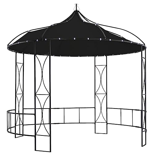 Qnhdfrt Gartenpavillon Rund 3 x 2.9 m Anthrazit und Schwarz Robuste Eisenkonstruktion mit UV- und wasserbeständigem Polyesterdach Elegante Dekoration für Garten Grillpartys und Camping Qnhdfrt Gartenpavillon Rund 3 x 2.9 m Anthrazit und Schwarz Robuste Eisenkonstruktion mit UV- und wasserbeständigem Polyesterdach Elegante Dekoration für Garten Grillpartys und Camping von Qnhdfrt