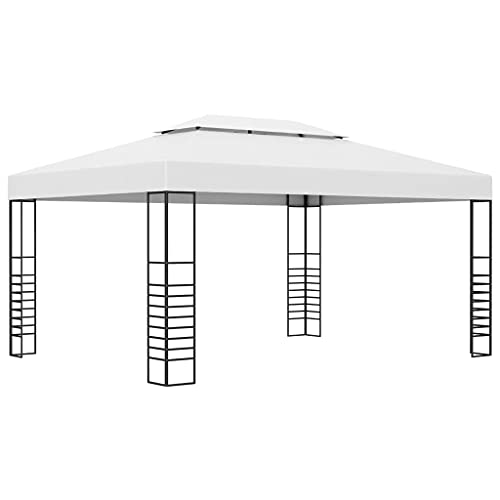 Qnhdfrt Gartenpavillon Weiß 4x3x2,7 m Pulverbeschichteter Stahl mit PA-Beschichtetem Dach Wasserdicht und Stabil für Garten Party Camping Grillfest Qnhdfrt Gartenpavillon Weiß 4x3x2,7 m Pulverbeschichteter Stahl mit PA-Beschichtetem Dach Wasserdicht und Stabil für Garten Party Camping Grillfest von Qnhdfrt