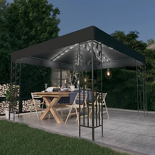 Qnhdfrt Gartenpavillon mit LED-Lichterkette 3x3 m Anthrazit Robuste Stahlkonstruktion mit Pulverbeschichtung UV-Schutz und Solarlichtern für Garten Partyzelt und Outdoor-Events Qnhdfrt Gartenpavillon mit LED-Lichterkette 3x3 m Anthrazit Robuste Stahlkonstruktion mit Pulverbeschichtung UV-Schutz und Solarlichtern für Garten Partyzelt und Outdoor-Events von Qnhdfrt