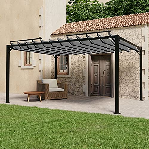 Qnhdfrt Gartenpavillon mit verstellbarem Lamellendach 3x4 m Anthrazit Modernes Design für Terrasse Garten und Poolbereich Robustes Aluminiumgestell mit wasserabweisendem Polyesterstoff von Qnhdfrt