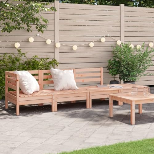 Qnhdfrt Gartensofa 4 Sitzer Douglasienholz Massivholz Outdoor Lounge Set Modulares Eck Sofa mit Hocker für Garten Terrasse Balkon von Qnhdfrt