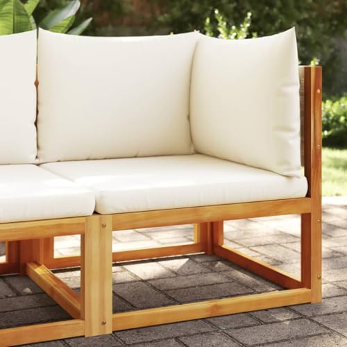 Qnhdfrt Gartensofa Ecksofa aus massivem Akazienholz mit Rattan Rückenlehnen und bequemen Kissen Modulares Design für Garten Terrasse oder Balkon Qnhdfrt Gartensofa Ecksofa aus massivem Akazienholz mit Rattan Rückenlehnen und bequemen Kissen Modulares Design für Garten Terrasse oder Balkon von Qnhdfrt