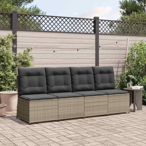 Qnhdfrt Gartensofa Grau Poly Rattan 52 cm Sitztiefe verstellbare Rückenlehne wetterfestes Outdoor Möbelset für Balkon Terrasse und Garten Qnhdfrt Gartensofa Grau Poly Rattan 52 cm Sitztiefe verstellbare Rückenlehne wetterfestes Outdoor Möbelset für Balkon Terrasse und Garten von Qnhdfrt