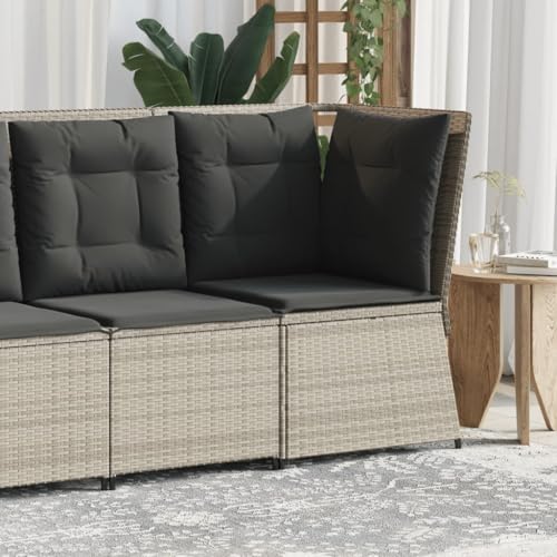 Qnhdfrt Gartensofa Outdoor Lounge Set Hellgrau PE-Rattan mit Kissen Modulares Design für Garten Balkon und Terrasse Qnhdfrt Gartensofa Outdoor Lounge Set Hellgrau PE-Rattan mit Kissen Modulares Design für Garten Balkon und Terrasse von Qnhdfrt