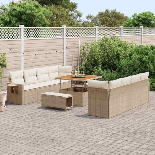 Qnhdfrt Gartensofa Set 4 Teile Natur Rattan Beige Modulares Design Wetterfest mit Stahlrahmen für Garten Terrasse und Balkon Qnhdfrt Gartensofa Set 4 Teile Natur Rattan Beige Modulares Design Wetterfest mit Stahlrahmen für Garten Terrasse und Balkon von Qnhdfrt