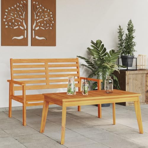 Qnhdfrt Gartensofa Set aus Massivholz Akazie Outdoor Lounge Möbel mit Beistelltisch 103 x 58 x 45 cm Bequeme Sitzbank für Garten Terrasse und Balkon Qnhdfrt Gartensofa Set aus Massivholz Akazie Outdoor Lounge Möbel mit Beistelltisch 103 x 58 x 45 cm Bequeme Sitzbank für Garten Terrasse und Balkon von Qnhdfrt