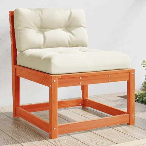 Qnhdfrt Gartensofa aus massivem Kiefernholz mit Kissen in Wachsbraun und Cremeweiß - Modulares Outdoor Sofa für Garten, Terrasse und Balkon Qnhdfrt Gartensofa aus massivem Kiefernholz mit Kissen in Wachsbraun und Cremeweiß - Modulares Outdoor Sofa für Garten, Terrasse und Balkon von Qnhdfrt
