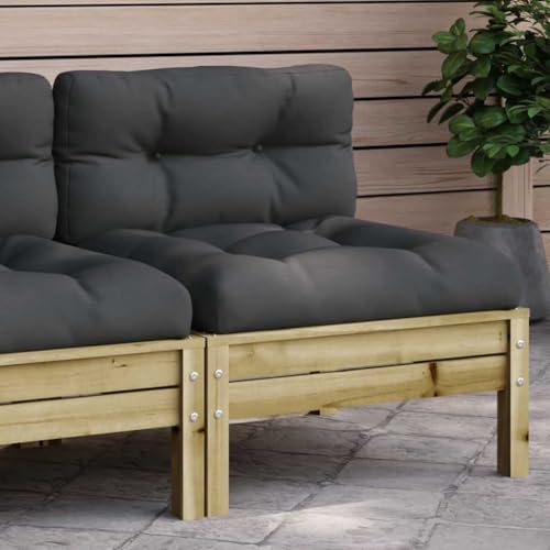Qnhdfrt Gartensofa ohne Armlehnen aus kesseldruckimprägniertem Kiefernholz mit Anthrazit-Kissen Qnhdfrt Gartensofa ohne Armlehnen aus kesseldruckimprägniertem Kiefernholz mit Anthrazit-Kissen von Qnhdfrt