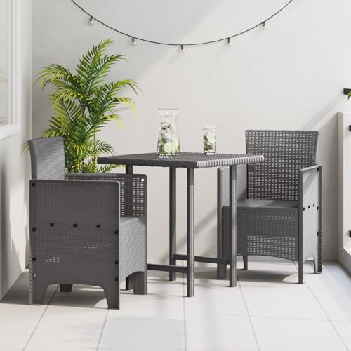Qnhdfrt Gartenstühle 2er Set Hellgrau aus Synthetischem Kunststoff Leicht und Robust Modernes Design für Terrasse Garten Balkon von Qnhdfrt