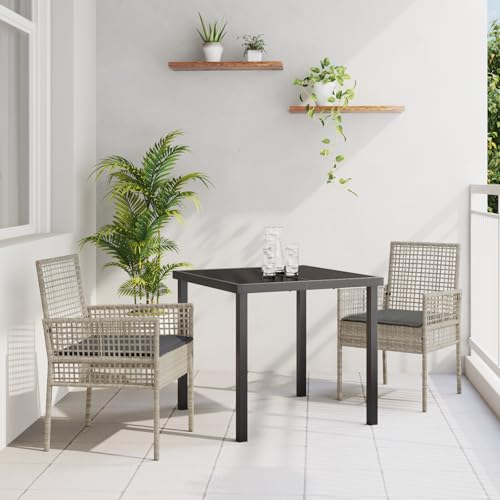 Qnhdfrt Gartenstühle 2er Set Hellgrau mit Kissen Poly Rattan und Stahl Outdoor Stühle Modernes Design für Balkon Terrasse Robust Bequem Qnhdfrt Gartenstühle 2er Set Hellgrau mit Kissen Poly Rattan und Stahl Outdoor Stühle Modernes Design für Balkon Terrasse Robust Bequem von Qnhdfrt