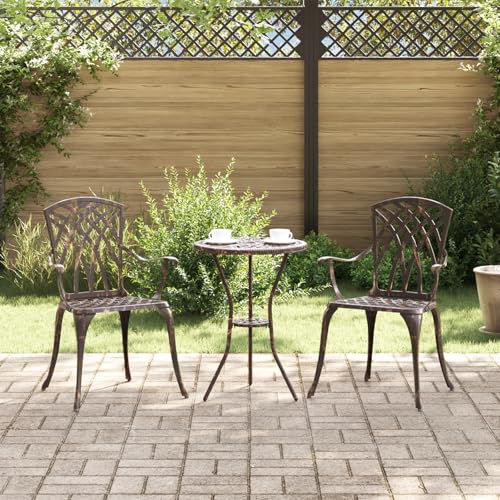 Qnhdfrt Gartenstühle 2er Set Outdoor Bronzetönung Aluminiumguss – Modernes Design Wetterfeste Sitzgelegenheit für Balkon Terrasse von Qnhdfrt