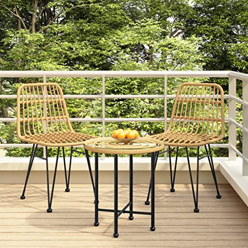 Qnhdfrt Gartenstühle 2er Set PE-Rattan 48x62x84 cm Outdoor Stühle mit Stahlrahmen für Garten Balkon Terrasse von Qnhdfrt