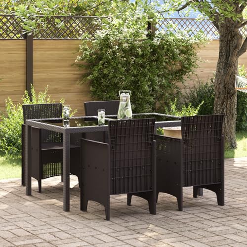 Qnhdfrt Gartenstühle 4 Stück Braun Poly Rattan Outdoor Leicht Modern für Garten Balkon Terrasse von Qnhdfrt