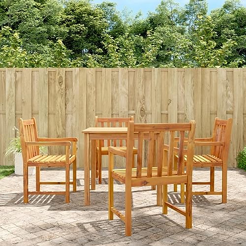 Qnhdfrt Gartenstühle 4 Stück Massivholz Akazie Outdoor Stühle mit Armlehnen 56x55,5x90 cm für Garten Balkon Terrasse Robust und Bequem Qnhdfrt Gartenstühle 4 Stück Massivholz Akazie Outdoor Stühle mit Armlehnen 56x55,5x90 cm für Garten Balkon Terrasse Robust und Bequem von Qnhdfrt