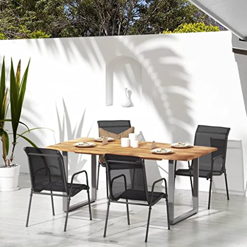 Qnhdfrt Gartenstühle 4er Set Schwarz Stahl Textilene Leicht Robust Abmessungen 51x66x88cm für Garten Balkon Camping Strand Outdoor Qnhdfrt Gartenstühle 4er Set Schwarz Stahl Textilene Leicht Robust Abmessungen 51x66x88cm für Garten Balkon Camping Strand Outdoor von Qnhdfrt