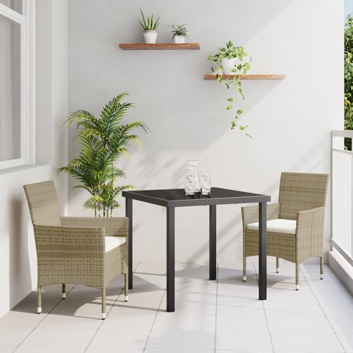 Qnhdfrt Gartenstühle Set Beige 2er mit Kissen Modernes Design Poly Rattan für Terrasse Balkon Garten Qnhdfrt Gartenstühle Set Beige 2er mit Kissen Modernes Design Poly Rattan für Terrasse Balkon Garten von Qnhdfrt