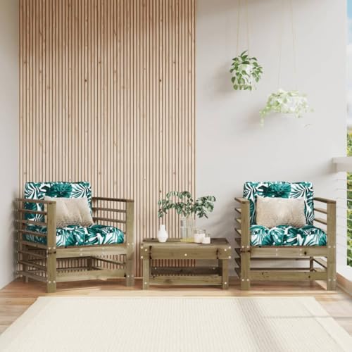 Qnhdfrt Gartenstühle aus kesseldruckimprägniertem Kiefernholz mit Latten-Design, 2er-Set, bequem mit Rücken- und Armlehnen, für Garten, Terrasse und Balkon von Qnhdfrt