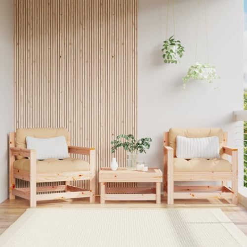 Qnhdfrt Gartenstühle aus massivem Kiefernholz mit Latten-Design, 2er Set für Garten, Terrasse oder Balkon von Qnhdfrt