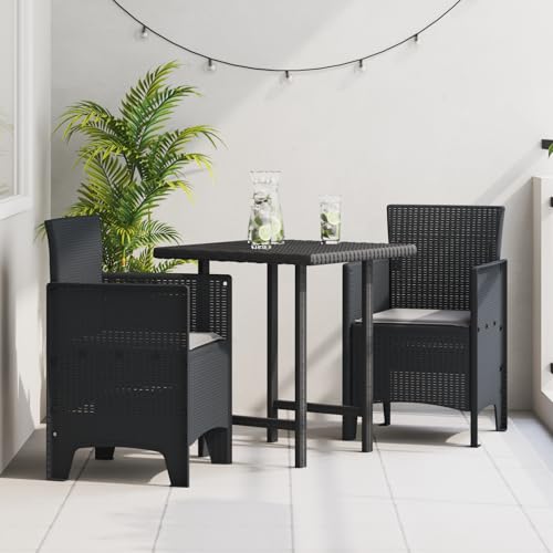 Qnhdfrt Gartenstühle mit Kissen 2 Stück Anthrazit Outdoor Möbel Set Modernes Design Robust und Bequem für Garten Terrasse Balkon von Qnhdfrt