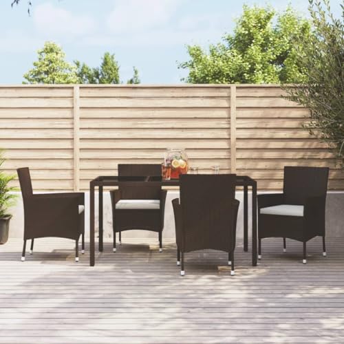 Qnhdfrt Gartenstühle mit Kissen 4er Set Braun PE-Rattan Pulverbeschichteter Stahl für Terrasse Balkon Garten Qnhdfrt Gartenstühle mit Kissen 4er Set Braun PE-Rattan Pulverbeschichteter Stahl für Terrasse Balkon Garten von Qnhdfrt