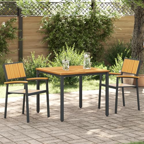 Qnhdfrt Gartenstühle stapelbar Schwarz 2er-Set Massivholz Akazie Metall Outdoor-Möbel für Terrasse Garten und Balkon Qnhdfrt Gartenstühle stapelbar Schwarz 2er-Set Massivholz Akazie Metall Outdoor-Möbel für Terrasse Garten und Balkon von Qnhdfrt