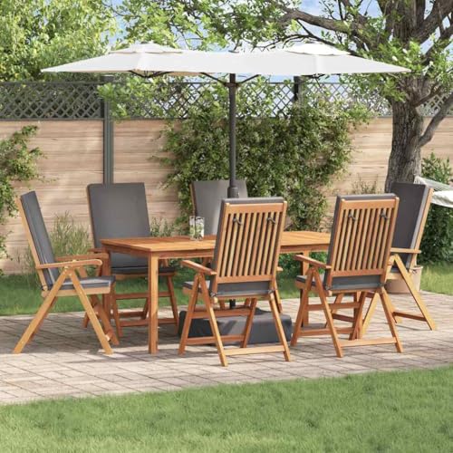 Qnhdfrt Gartenstuhl 6er Set aus massivem Teakholz 57 x 71,5 x 104 cm mit Verstellbarer Rückenlehne und braunen Akzenten Modernes Design robust und wetterfest für Balkon Terrasse Garten Qnhdfrt Gartenstuhl 6er Set aus massivem Teakholz 57 x 71,5 x 104 cm mit Verstellbarer Rückenlehne und braunen Akzenten Modernes Design robust und wetterfest für Balkon Terrasse Garten von Qnhdfrt