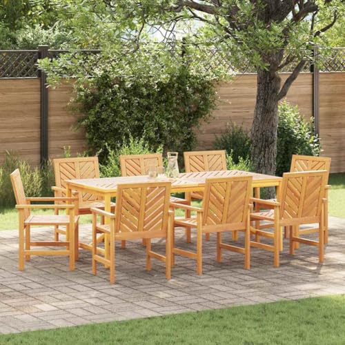 Qnhdfrt Gartenstuhl 8er Set aus massiver Akazie 59x62,5x89 cm braun, ergonomischer Outdoor Stuhl mit Armlehne, robuster campingstuhl & balkonstuhl für Garten Terrasse Balkon von Qnhdfrt